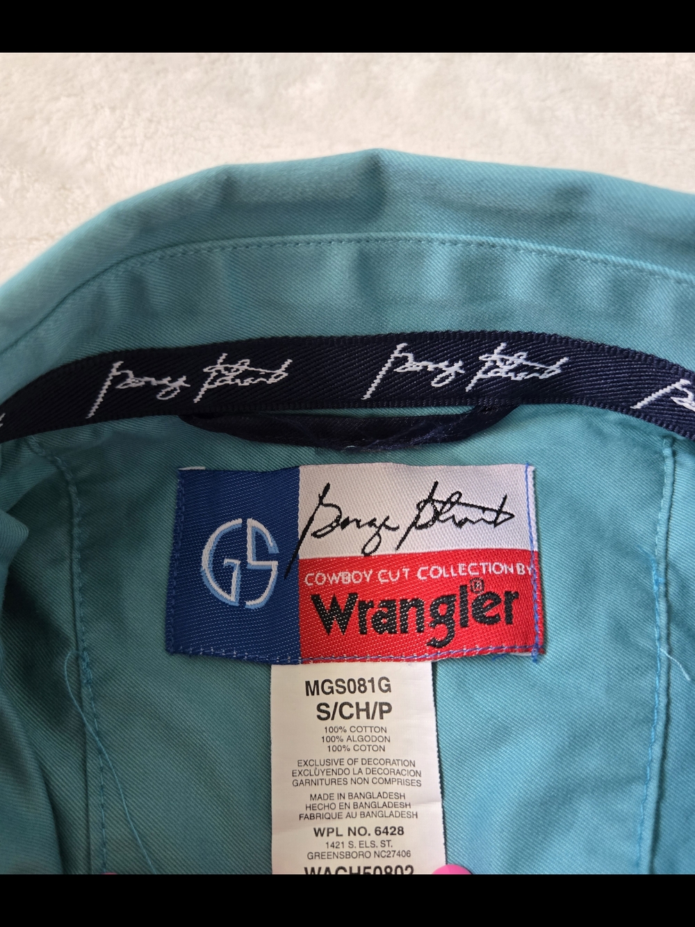 George Strait Wrangler Cowboy Cut Button-Down Shirt in Teal